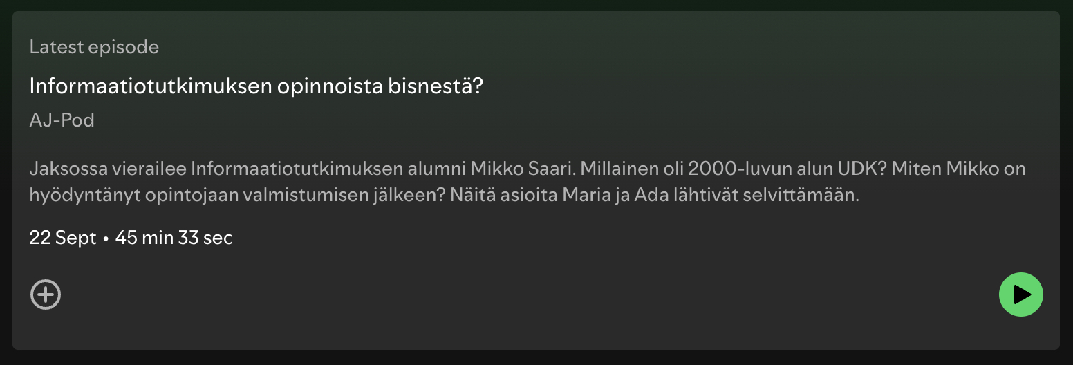 AJ-podin jakso Spotifyssä